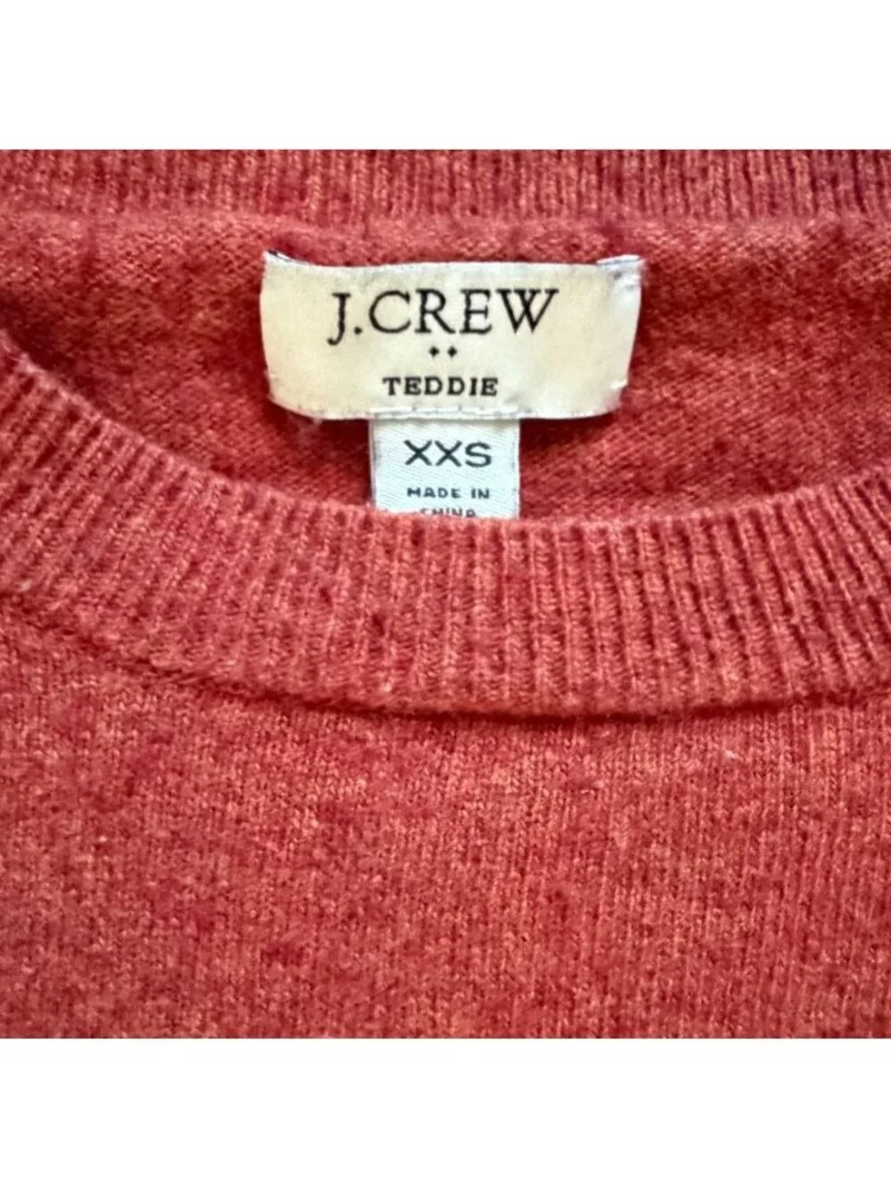 J. Crew Teddy Sweater- Crew Neck Sweater-Orange/Red Rust Color-XXS-Fair